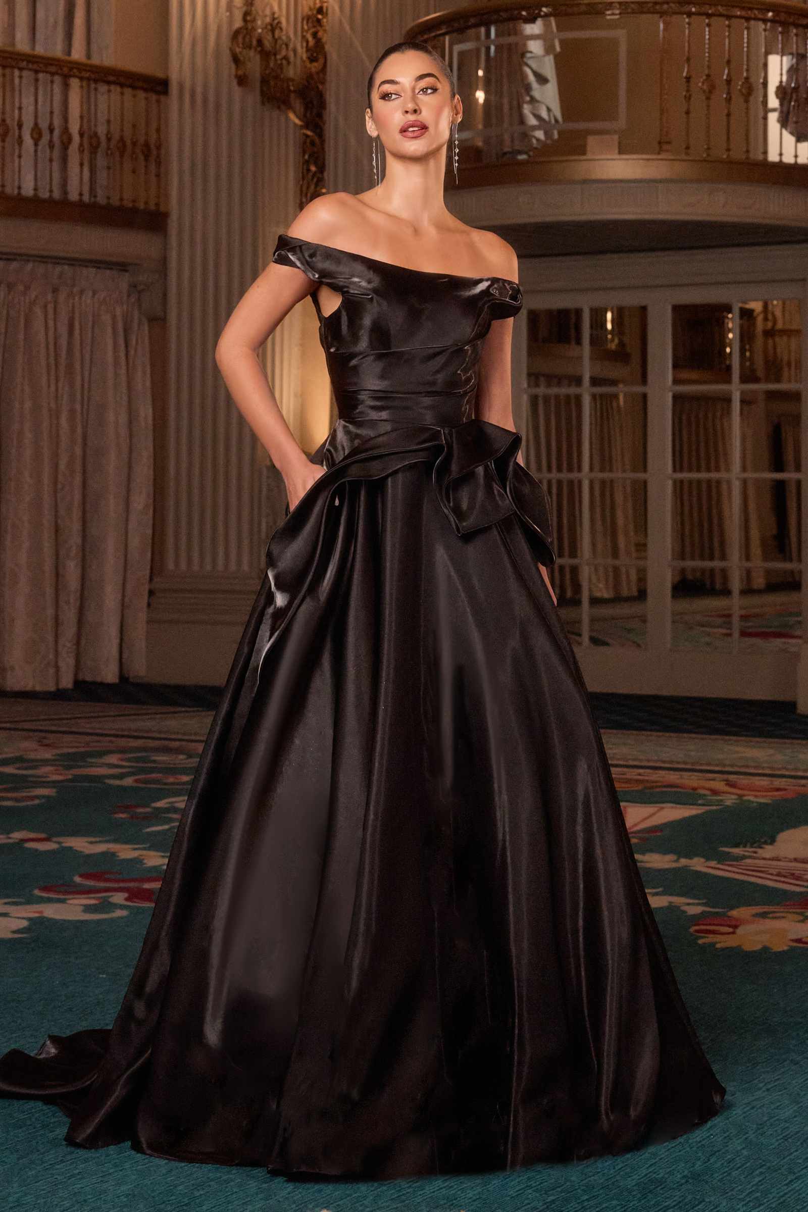 Ladivine J885 Off Shoulder Layered Organza Ball Gown