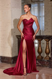 Ladivine J887 Strapless Pointed Neckline Evening Gown