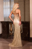Ladivine J888 Long Strapless Fitted Sweetheart Sequin Bodice Gown
