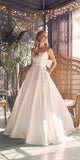 Nox Anabel JE968 Floor Length A-Line Wedding Gown with Pockets
