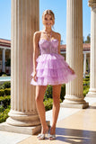 Juliet JT923S Leaf Lace Corset Ruffle Tulle Short Dress