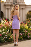 Juliet JT960A Cute Short Satin Dress with Oversized Bow and Stone Detail