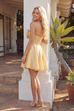 Juliet JT961A Strapless Babydoll Short Dress with Oversized Bow and Corset Stone Detail