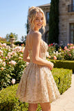 Baby Doll Glitter Corset Short Dress with Sparkle Tulle Skirt
