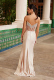 Nox Anabel K1520 Strapless Sheer Boned Waistline Ruched Hip Dress