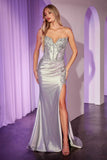 Ladivine KV1116 Dress Fitted Strapless Lace & Satin Gown