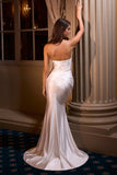 Ladivine KV1118W Fitted Strapless Luxe Satin Bridal Gown