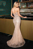 Ladivine KV1129 Strapless Sweetheart Neck Crystal Linear Beading Gown