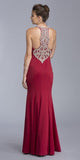 Aspeed USA L1976 Burgundy Long Prom Dress Beaded Neckline and Back