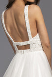 Aspeed Design L2144 Beaded Off-White Long Wedding Dress Open Back