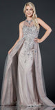 Aspeed Design L2155 Floor Length Embellished Bodice Formal Gown Blush/Silver