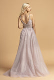 Aspeed Design L2167 Long Beaded Prom Dress V-Neck and Back Champagne
