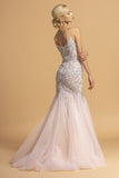 Aspeed Design L2169 Champagne Long Prom Dress with Spaghetti Straps