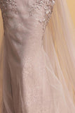 Aspeed Design L2171 Long Criss-Cross Back Lace Prom Dress with Cape Skirt Mauve