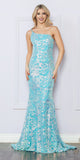Nox Anabel R1308 Long Sequin Floral Print One Shoulder Mermaid Gown