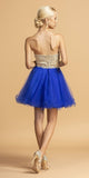 Aspeed Design S2086 Strapless Beaded Homecoming Short Dress Burgundy