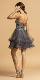 Aspeed Design S2088 Sweetheart Neckline Short Homecoming Dress Charcoal