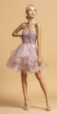 Aspeed Design S2088 Sweetheart Neckline Short Homecoming Dress Charcoal