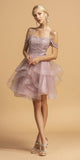 Aspeed S2118 Tiered Cold-Shoulder Homecoming Short Dress