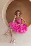 Amelia Couture SU083s Poofy Flower Ruffled A-Line Homecoming Dress