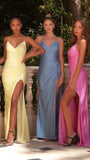 Amoris T102 Long Fitted Sexy Evening Gown Open Back Slit