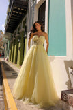Nox Anabel T1326 Long Strapless Bonded Bodice Glitter Tulle A-Line Gown