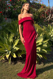 Astee T2011 Off the Shoulder Fitted Evening Gown Back Slit