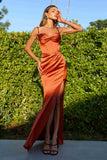 Ladivine Amoris T608 Long Fitted Satin Prom Gown Corset Bodice Slit - SIENNA