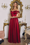 Amoris T612 Long A-Line Strapless Satin Semi-Formal Gown