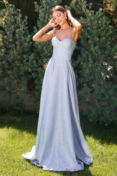 Ladivine Amoris T706 Dress Off the Shoulder Fitted Gown - light blue