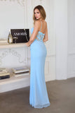 Amoris T722 Elegant Sweetheart Spaghetti Strap Corset Bodice Chiffon Gown