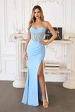 Amoris T722 Elegant Sweetheart Spaghetti Strap Corset Bodice Chiffon Gown