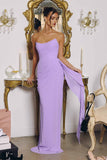 Amoris T726 Strapless Side Sash Chiffon Formal Gown