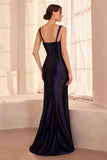 Ladivine Amoris T813 Long Fitted Corset Bodice Satin Prom Gown