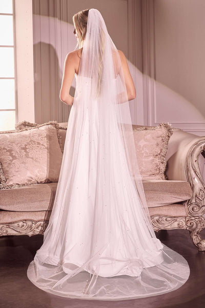 Ladivine V007 Wedding Veil - Pearl Drops Chapel Veil