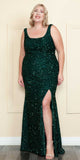 Lindas W1126 Plus Size Formal Sequin Sleeveless U-Neckline Gown