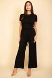 Relaxed Fit Top And Wide-leg Pants Set