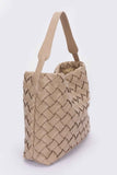 Faux Leather Braided Embossed Hobo Bag