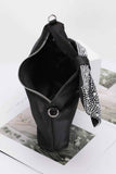 Rhinestone Hotfix Bow Handle Nylon Clutch