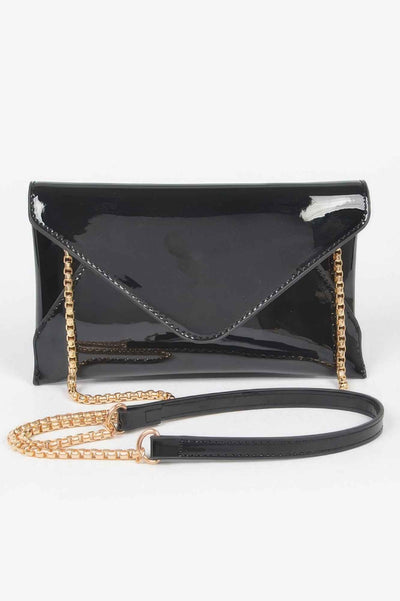 Enamel Envelope Clutch