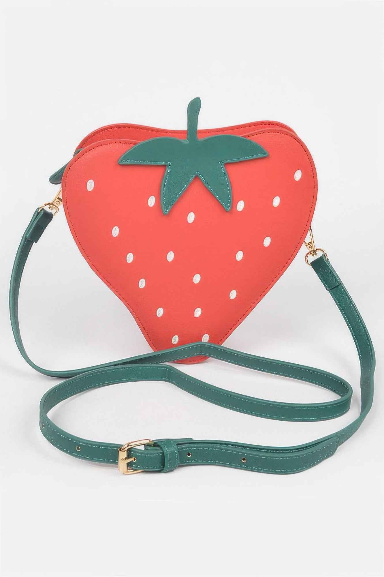 Faux Suede Strawberry Novelty Bag