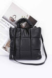 Quilted Faux Leather Padded Tote Bag