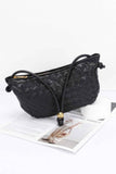 Faux Leather Braided Wrist And Shoulder Bag