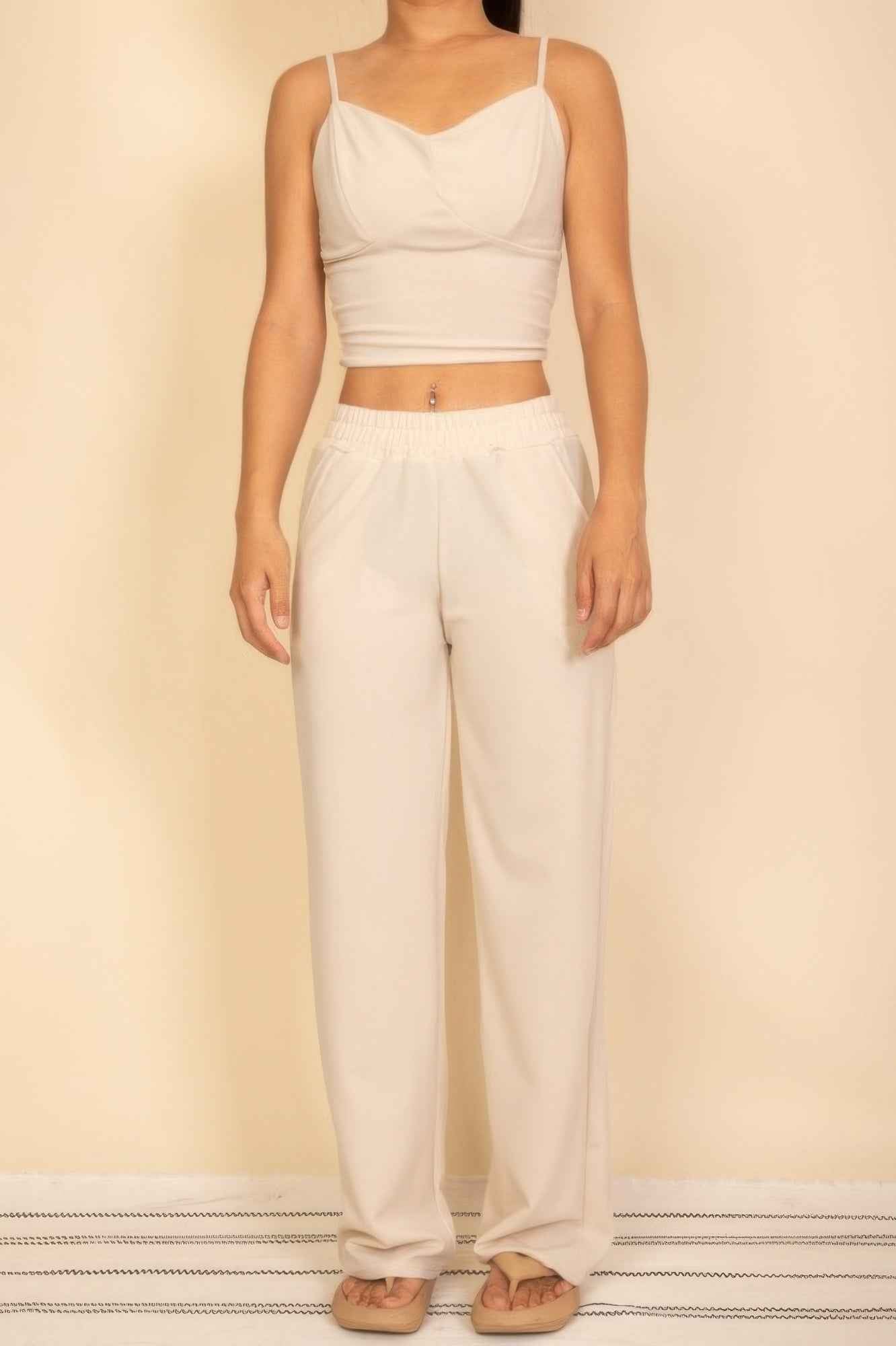 Spaghetti Strap Bralette Top & Wide Leg Pants Set