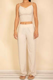 Spaghetti Strap Bralette Top & Wide Leg Pants Set