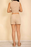 Cotton French Terry Crop Top & Shorts Set