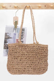 Faux Straw Multi Flower Tote Bag