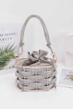 Rhinestone Braided Metal Bucket Bag