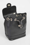 Faux Leather Flap Backpack
