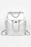 Faux Leather Flap Backpack
